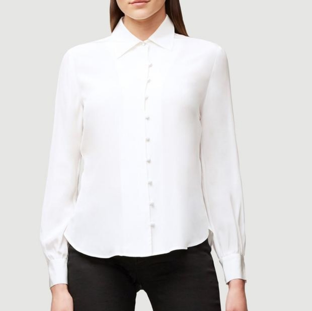 Frame Denim Off-White Silk Shirt